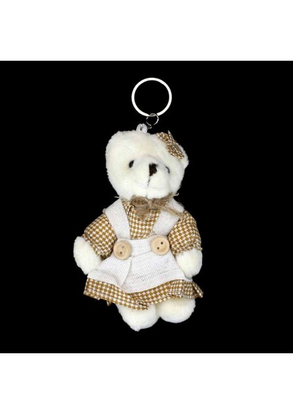 Luxury Giysili Ayıcık Kız Krem 12 cm 1 Adet