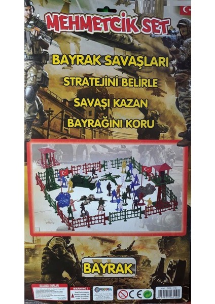 Luxury Asker Seti 35 Parça Büyük Mehmetcik Gözetleme Kulesi Araç Uçak Sancak Çit 1 Adet