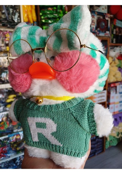 Luxury Lalafan Fan Duck Peluş Gözlük Omuz Çanta Oyuncak Hulv Vhosel Sen 29.5cm Yumuşak Kavai Kadife Ördek 1 Adet