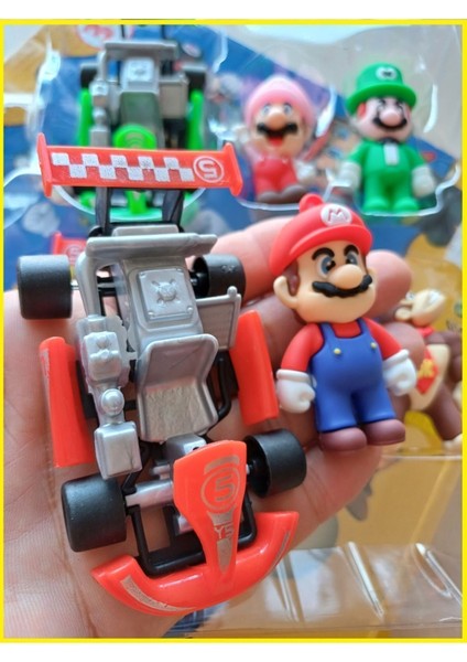 Luxury Süper Mario Luigi Mantar King Koopa Goril Toad Arabalı 12LI Oyuncak Marıo Lena Prenses Daisy Spike 1 Adet
