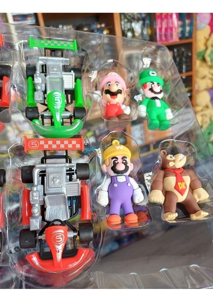 Luxury Süper Mario Luigi Mantar King Koopa Goril Toad Arabalı 12LI Oyuncak Marıo Lena Prenses Daisy Spike 1 Adet