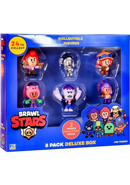 Luxury Brawl Stars Figures 8 Paket Deluxe Paket - Kız Gümüş Karakter 1 Adet
