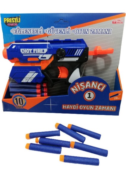 Luxury Nerf Nişancı 5 Adet Sünger Mermi Içinde 24 cm Silah 20 Adet Ekstra Nerf Mermısı 1 Adet