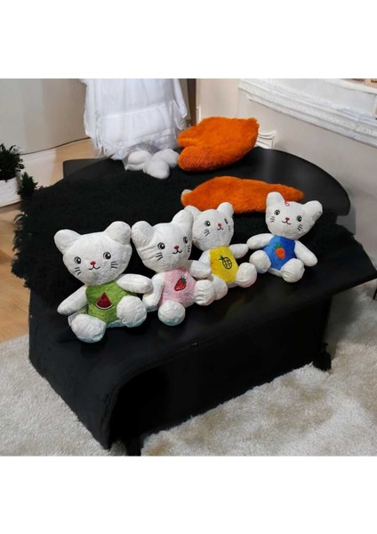 Luxury 35CM Özel Tasarım Ithal Kumaş Meyveli Kedi (Tekli) 1 Adet