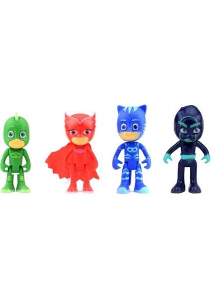 Luxury ES3368 Pjmasks Pijimaskeliler Aksiyon Figür Oyuncak Seti Dörtlü 1 Adet