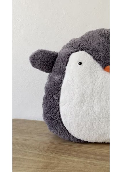 Luxury Neşeli Peluş 30 cm Penguen Yastık Uyku Arkadaşı ve Çocuk Odası Yastığı 1 Adet