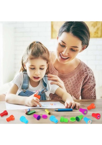 Luxury 5 Adet Damga Stamp Çocuk Figür Emoji Hayvan Oyuncak Okul Defter Baskı 1 Adet