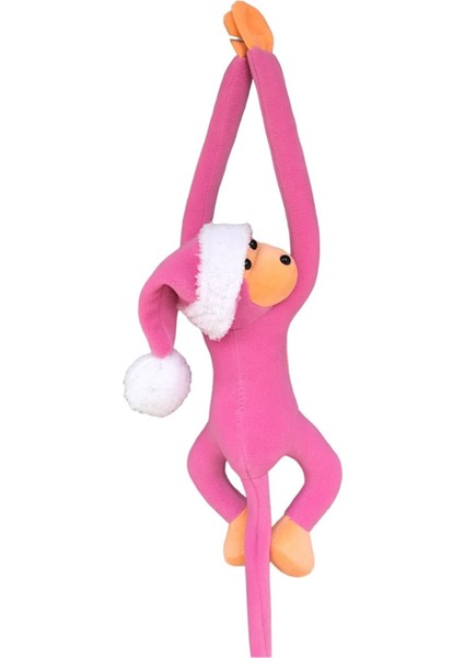 Luxury Pembe Şirine Şapkalı Peluş Oyuncak Maymun 70 cm 1 Adet fırsatları