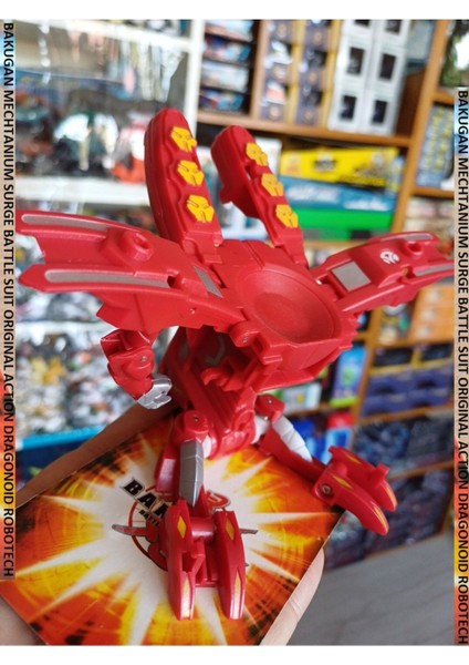 Luxury Bakugan Mechtanıum Surge Battle Suıt Orıgınal Actıon Dragonoıd Robotech Kırmızı 1 Adet