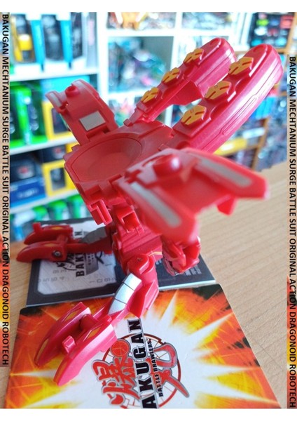 Luxury Bakugan Mechtanıum Surge Battle Suıt Orıgınal Actıon Dragonoıd Robotech Kırmızı 1 Adet