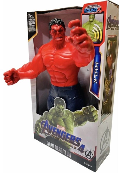 Luxury The Hulk Kırmızı Renk Red Hulk 30 cm Işıklı Sesli Figür Kahraman Oyuncak 1 Adet
