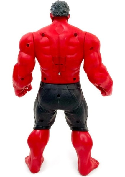 Luxury The Hulk Kırmızı Renk Red Hulk 30 cm Işıklı Sesli Figür Kahraman Oyuncak 1 Adet