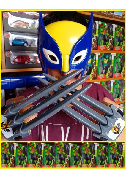 Luxury Wolverine Logan Bilek Bıcakları ve Işıklı Maske Actıon Fıgure 3lü Volverin Model 1 Adet