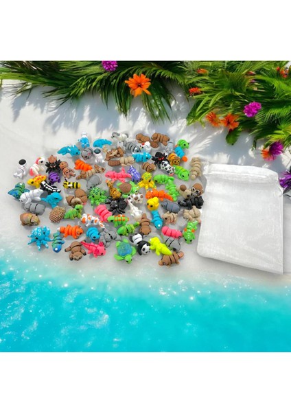 Luxury Miniş Hayvanlar Alemi-Eğitici- Hareketli-Mafsallı (Karısık Paket 10 Adet 1 Adet