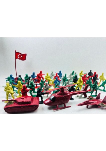 Luxury Asker Adam Oyuncak Seti 58'li Paket - Oyuncak Asker Seti - Türk Askeri Oyuncak Adam Seti 1 Adet