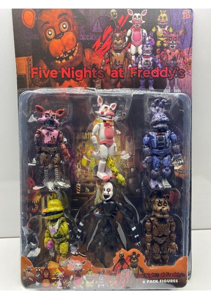 Luxury Freddy Oyuncak Figürleri Five Nights At Freddy’s Fnaf Kaliteli Oyuncak 6’lı Figür Set 1 Adet