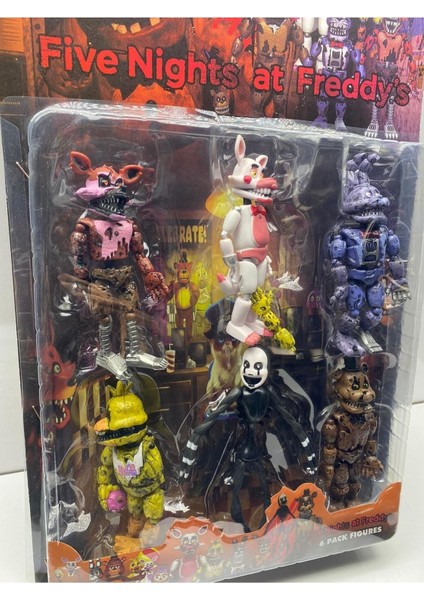 Luxury Freddy Oyuncak Figürleri Five Nights At Freddy’s Fnaf Kaliteli Oyuncak 6’lı Figür Set 1 Adet modelleri