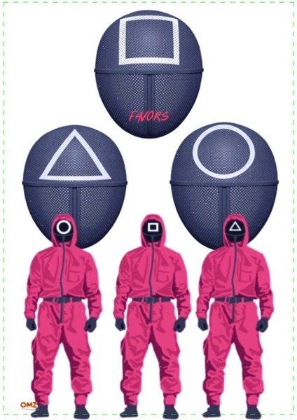 Luxury Squid Game Asker Maskesi BOY-ISBILENTEKNOLOJI1569 Egitici Oyuncak Kız Cocuk Erkek Cocuk Eg 1 Adet