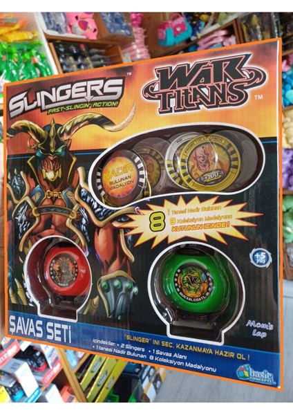 Luxury Slıngers Fast Slıngın Titan Oyun Alanı Savaş Seti Slingers Madalyon Koleksiyonu 1 Adet