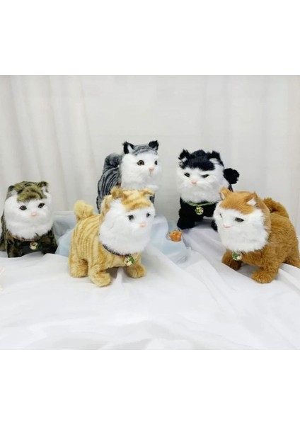 Luxury Miyavlayan Yürüyen Kuyruğunu Sallayan Peluş Kedi Oyuncak 1 Adet