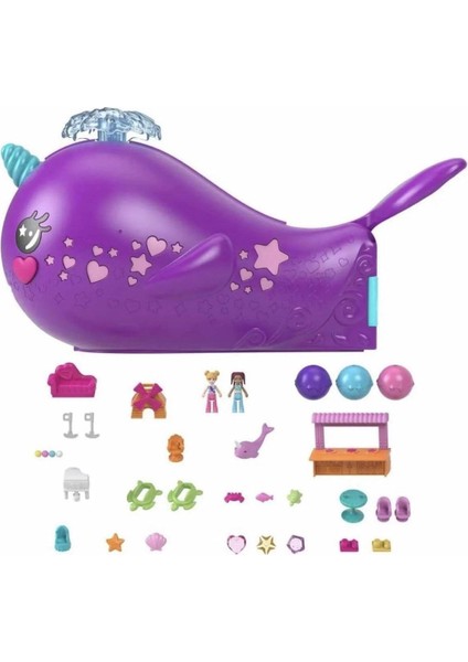 Luxury Eglenceli Polly Pocket Evcilik Oyun Seti Sparkle Cove Deniz Gergedanı Oyun Seti 1 Adet