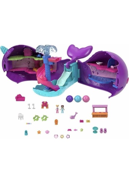Luxury Eglenceli Polly Pocket Evcilik Oyun Seti Sparkle Cove Deniz Gergedanı Oyun Seti 1 Adet