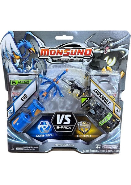 Luxury Orijinal Monsuno Figür Evo ve Crossbolt 2 Figür 2 Kart 1 Fırlatıcı Birlikte 1 Adet