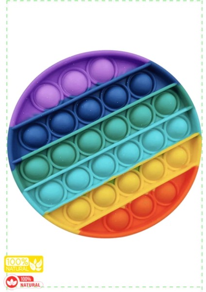 Luxury Pop It Balon Patlatma Gökkuşağı Daire Kız Oyuncakları Erkek Cocuk Egitici Montessori Oyuncak 1 Adet