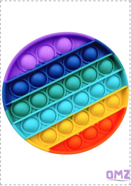 Luxury Pop It Balon Patlatma Gökkuşağı Daire Kız Oyuncakları Erkek Cocuk Egitici Montessori Oyuncak 1 Adet