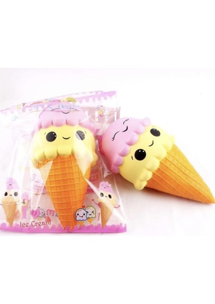 Luxury Squishy Gülen Dondurma 16 cm Sukuşi Yavaş Yükselen Oyuncak 1 Adet