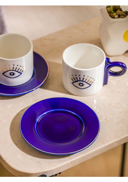 Lcw Home Göz Baskılı 2 Kişilik Porselen Kahve Fincan Takımı 90 ml