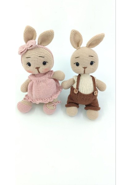 Luxury Amigurumi 2li Oyuncak Seti /sevimli Yumuşak Tavşanlar 1 Adet