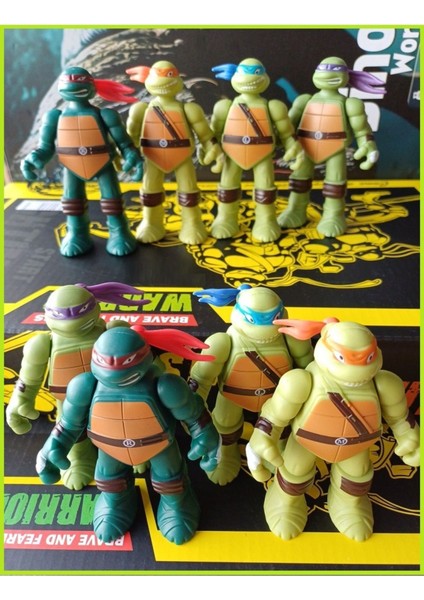 Luxury Ninja Kaplumbağa 24 Parça Leonardo Michelangelo Raphael Donatello Oyuncak Figür Set Aksesuarlı 1 Adet