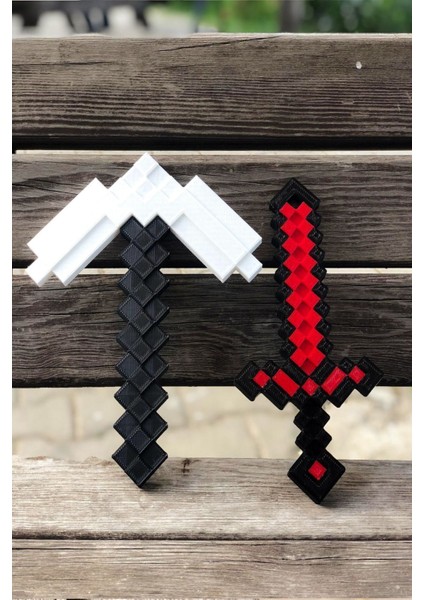Luxury BURSA3DFILAMENT Oyuncak Demir Kazma-Kılıç Seti / Ikili Demir Set 1 Adet