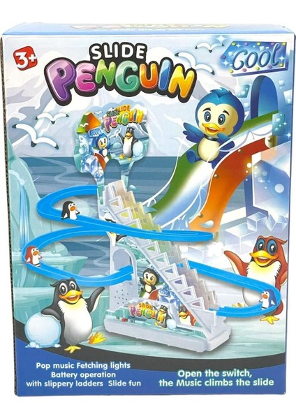 Luxury Slıde Penguen Dön Dolaş Oyunu Işıklı Sesli Merdiven Çıkan Penguenler Oyuncak 1 Adet