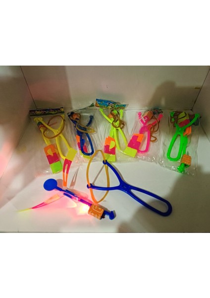 Luxury 2 Renkli Yeni Model LED Işıklı Eğlenceli Lastik Sapan 6 Adet. 1 Adet