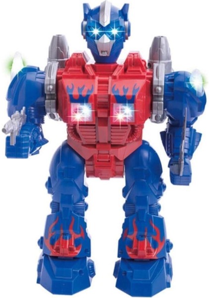 Luxury Transformers Robot Ateş Eden Sesli Işıklı Yürüyen Oyuncak 1 Adet
