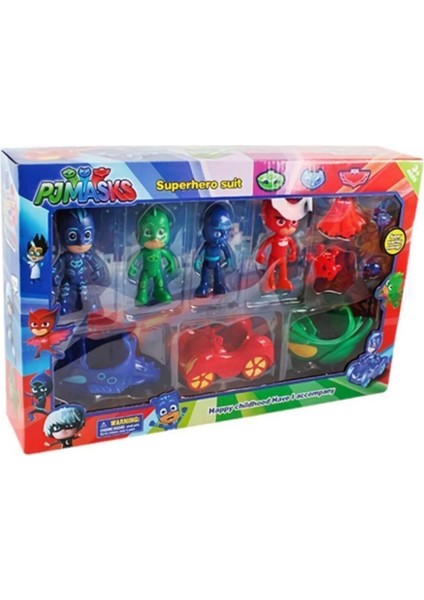Luxury ES3363 Pjmasks Pijimaskeliler Aksiyon Figür Oyuncak Seti Araçları Aksesuarları 1 Adet modelleri