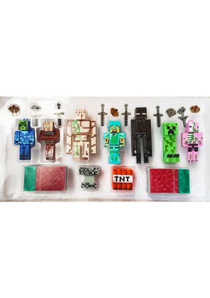 Luxury Büyük Aksesuarlı Minecraft Seti 21 Parça Minecraft Oyuncak 1 Adet