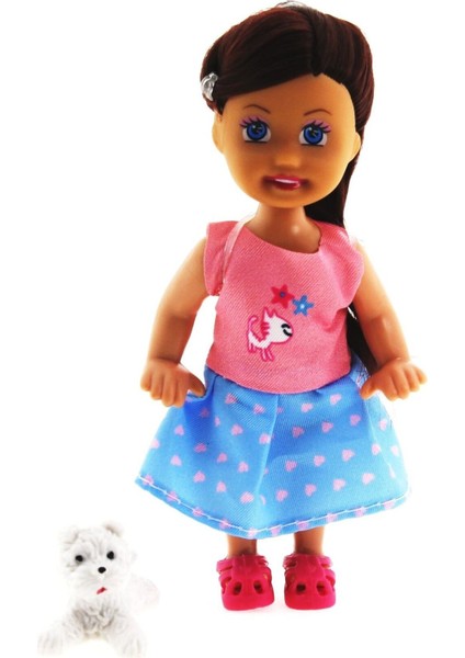 Luxury Mullurg URG01 Cute Girl Beyaz Köpekli ve Kumral Mini Bebek (Muul) 1 Adet modelleri