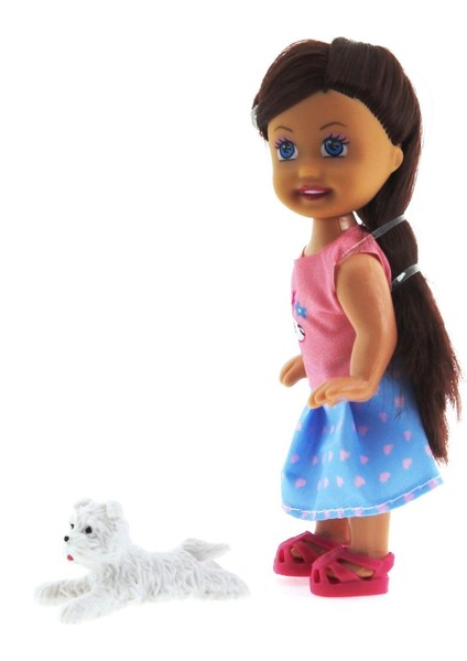 Luxury Mullurg URG01 Cute Girl Beyaz Köpekli ve Kumral Mini Bebek (Muul) 1 Adet fırsatları