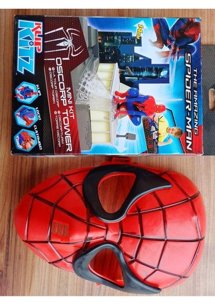 Luxury Örümcek Adam Figür ve Maske Oscorp Tower Oyun Seti Spiderman Kutulu Oyuncak 1 Adet