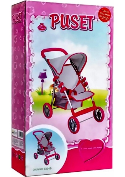 Luxury Seti 4 Tekerlekli Tenteli Gri Oyuncak Bebek Arabası Kız Çocuk Eğitici Oyuncak Erkek Çocuk Oyuncaklar 1 Adet