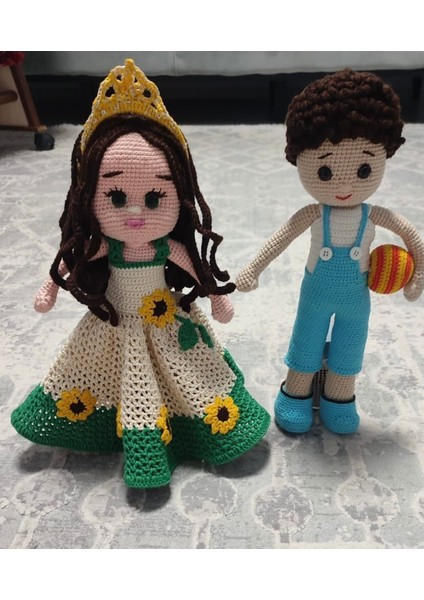 Luxury Amigrumi Prenses ve Erkek Sporcu Bebek 1 Adet