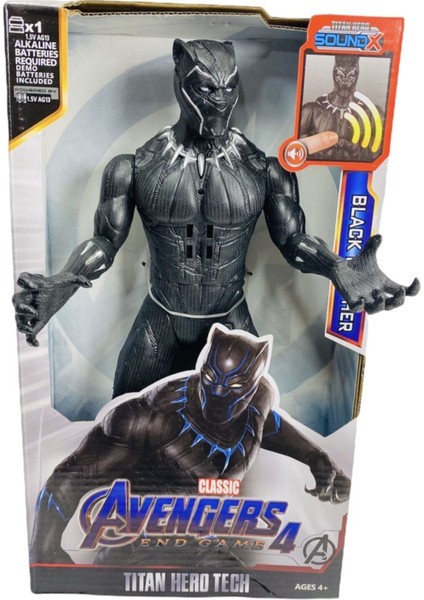 Luxury Black Panter Işıklı Sesli Figür Oyuncak Avengers 30 cm 1 Adet