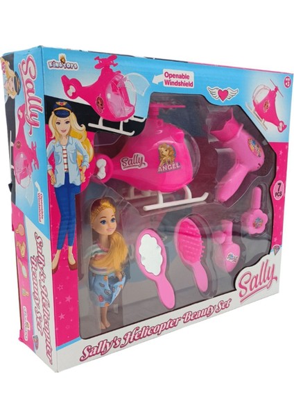 Luxury Helikopterli Sally Oyuncak Bebek Seti 1 Adet