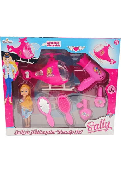 Luxury Helikopterli Sally Oyuncak Bebek Seti 1 Adet