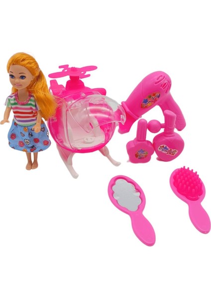 Luxury Helikopterli Sally Oyuncak Bebek Seti 1 Adet