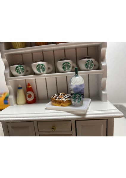 Luxury Minyatür Oyuncak Frappucino ve Çikolatalı Çörek 1 Adet