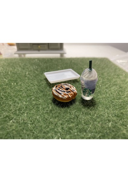 Luxury Minyatür Oyuncak Frappucino ve Çikolatalı Çörek 1 Adet